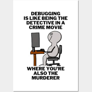 "Debugging Detective" Funny Software Engineer T-Shirt Posters and Art